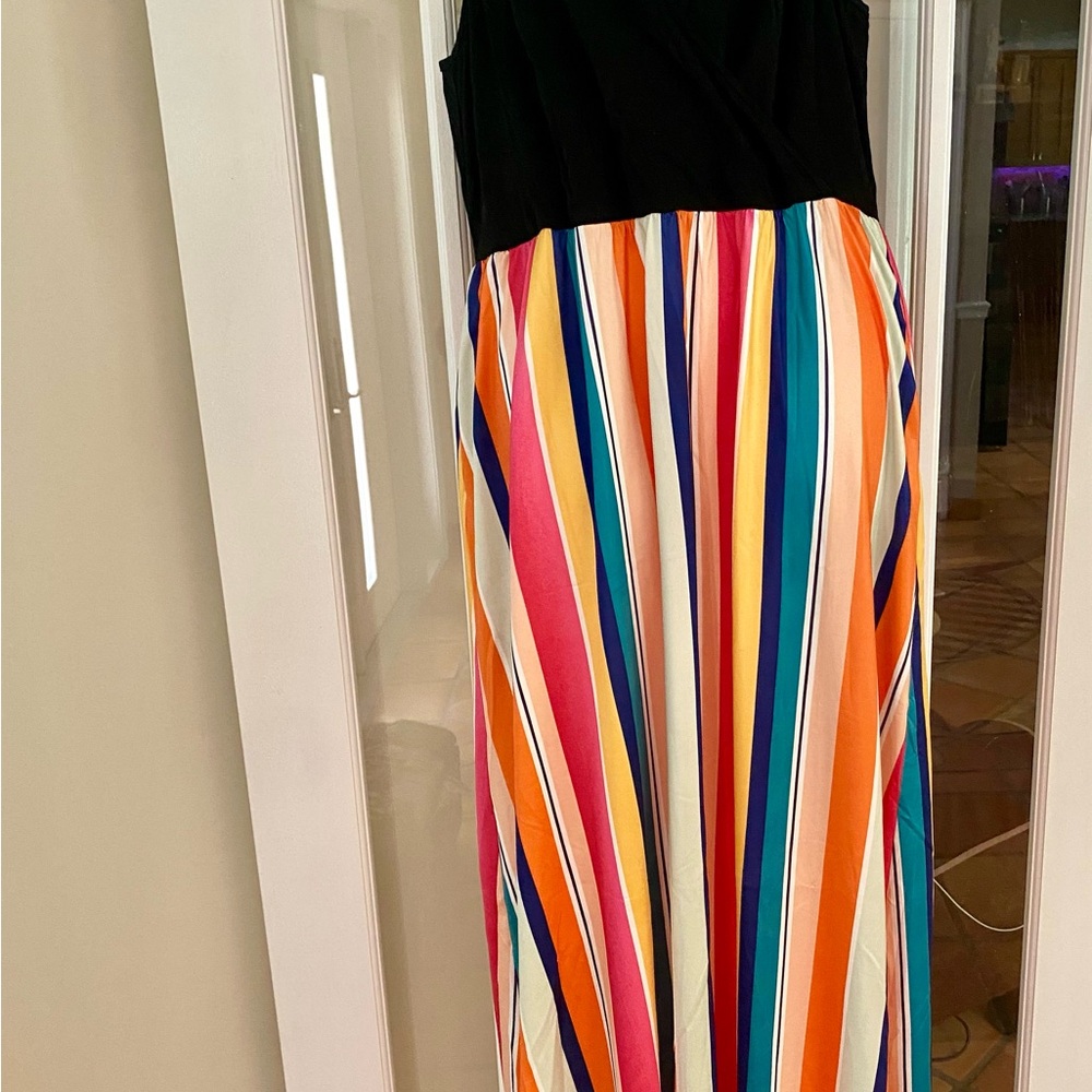 Colorful Striped Maxi Dress